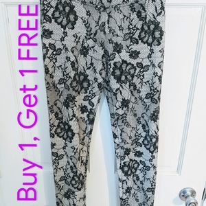 Lace-Print spandex pants